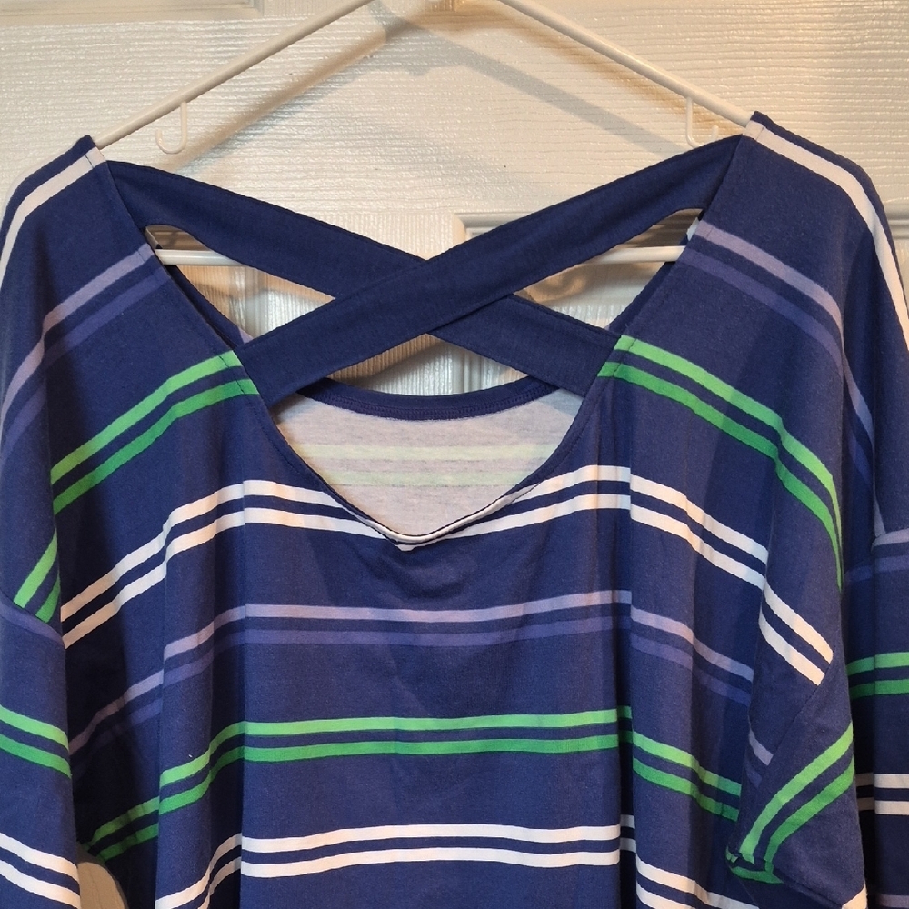 NWT Talbots Blue With White & Green Stripes. Size 2X - Picture 6 of 10